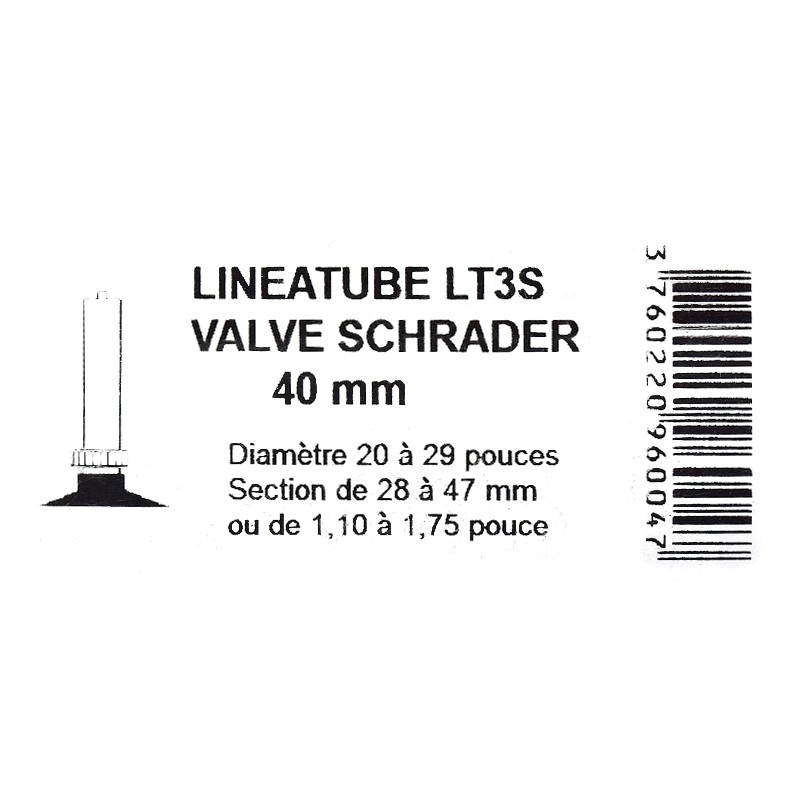 Lineatube Chambre à Air Linéaire Valve Schrader 20 à 29" Largeur 28 à 47 Mm – Image 2