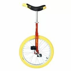 Monocycle QU-AX 20" Luxus Rouge Avec Jante En Alu, Pneu Jaune