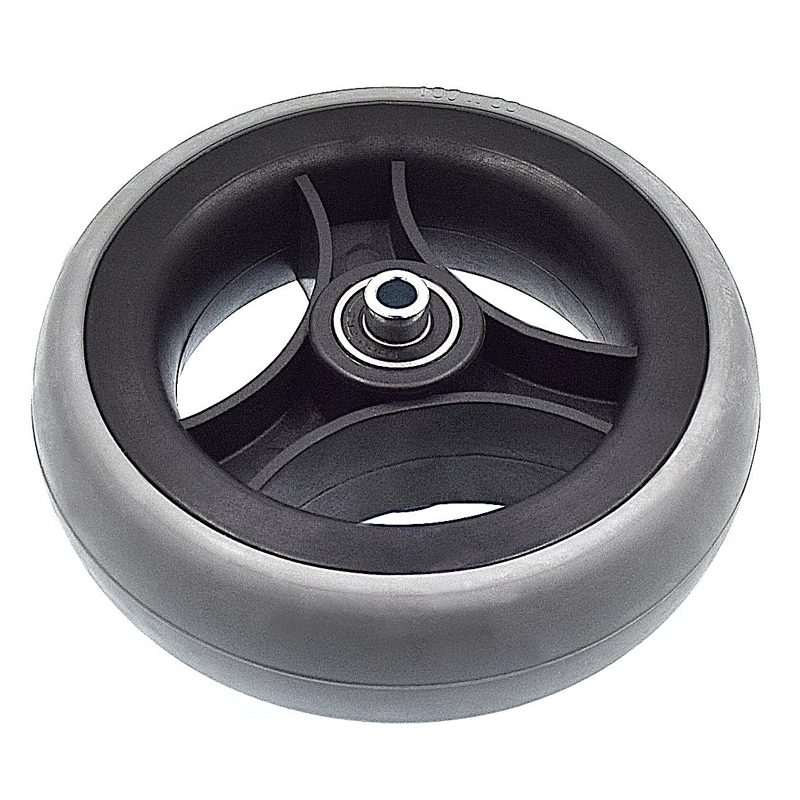 Greentyre Roue Pleine 150x33 Mm - Bandage Gris - Jante Noire - Pour Axe 8 Mm – Image 3